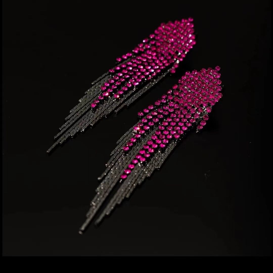 Women's Tassel Fashion Long Elegant Personalized Light Earrings