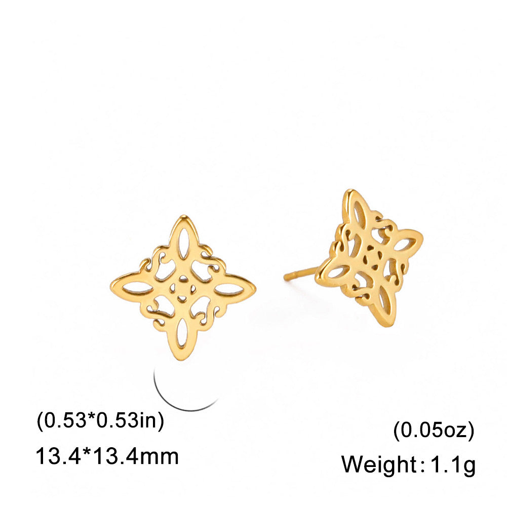 Plating Titanium Steel Cut Hollow Style Witch Rings