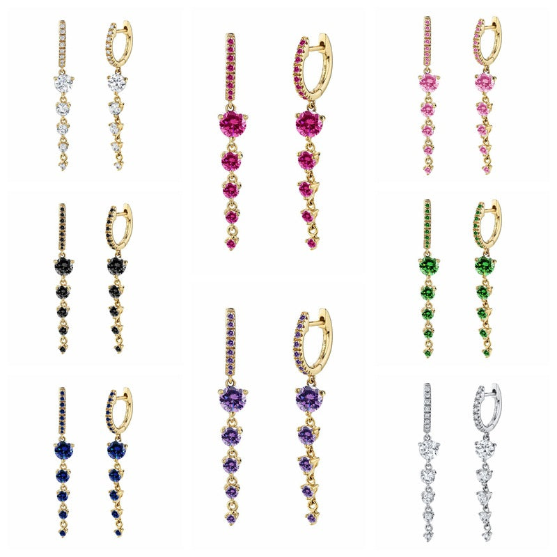 Women's Sier Needle Fashion Geometry Pattern Personalized Long Simple Tassel Round Earrings
