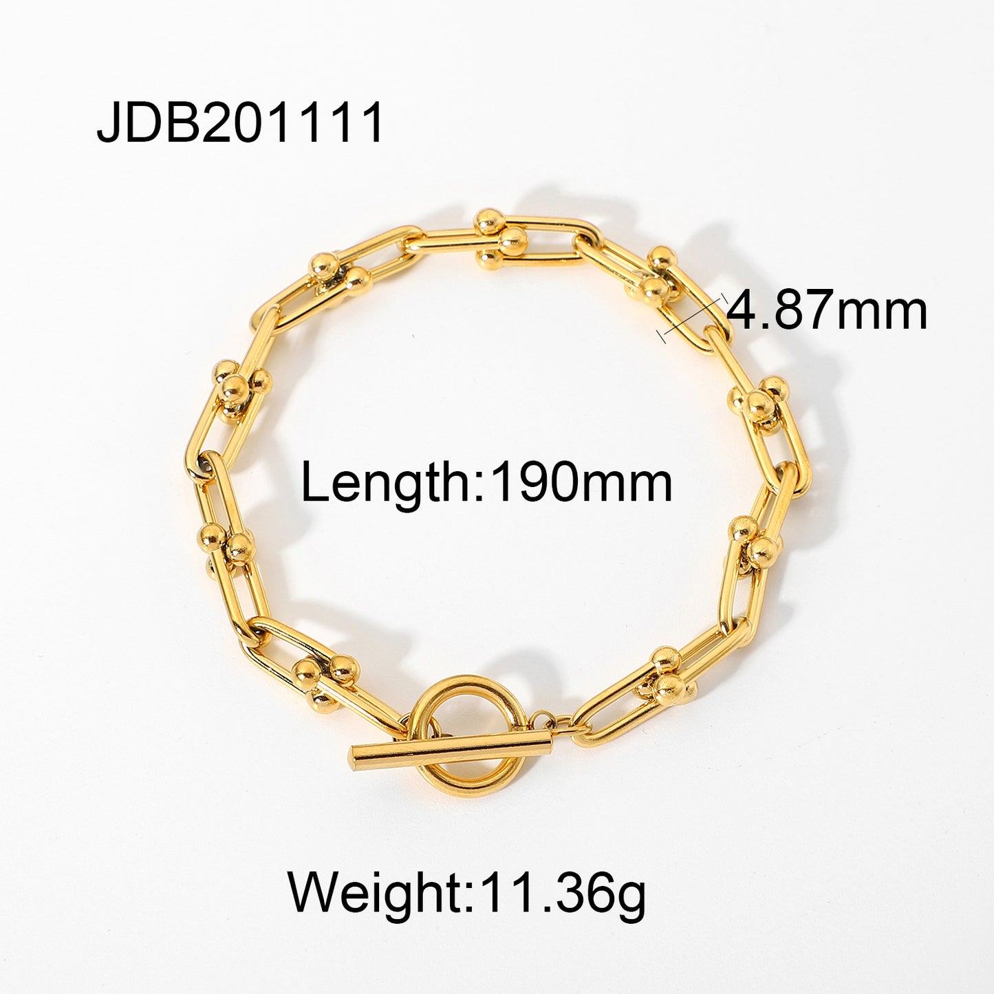 Damen-Stahl-U-förmige personalisierte Knopfschmuck-Hufeisen-förmige Kettenarmbänder