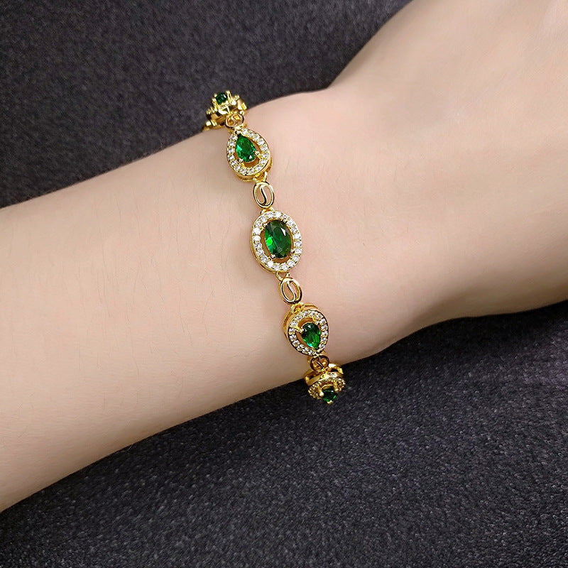 Women's Low Luxury White Gold Plated Sapphire Bracelets