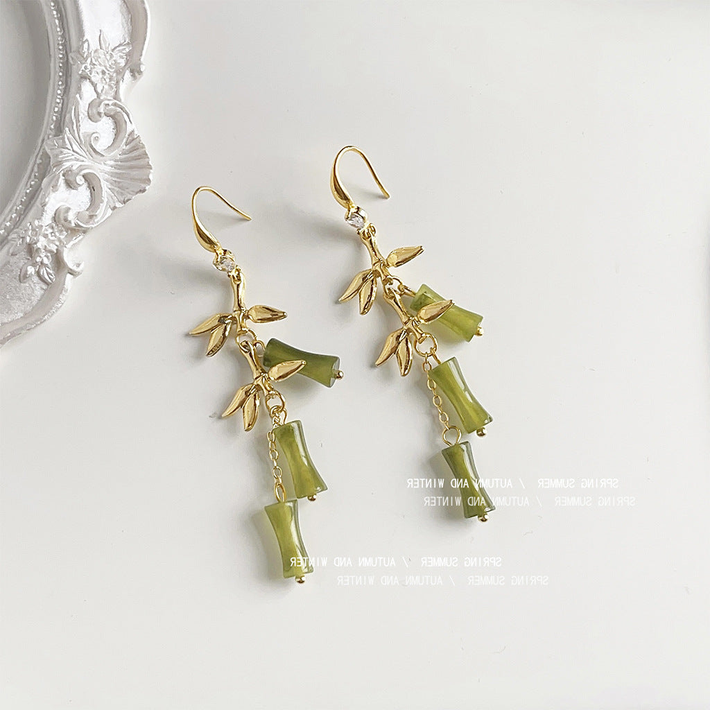 Chinese Style Popular Bamboo Handmade Personality Earrings