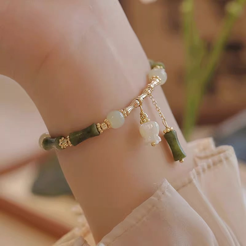 Jade de bambou pour femmes pour bracelets traditionnels de style chinois