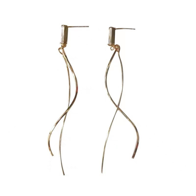 Women's Elegant Long Tassel Mosquito Coil Show Face Small Earrings