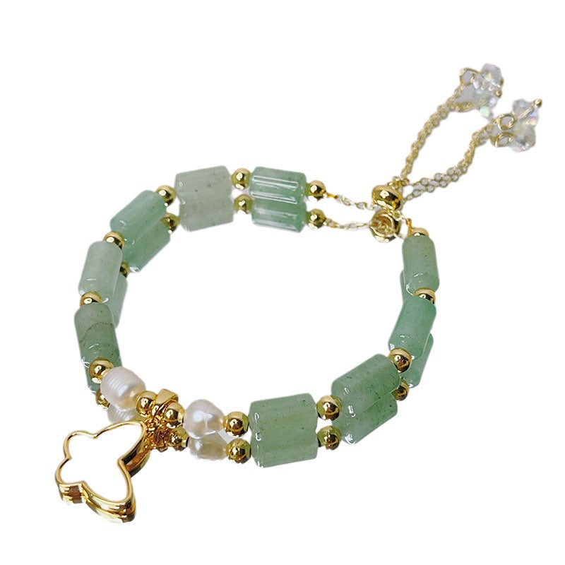 Bracelets Oeil du Diable Femme Rose Cristal Vert