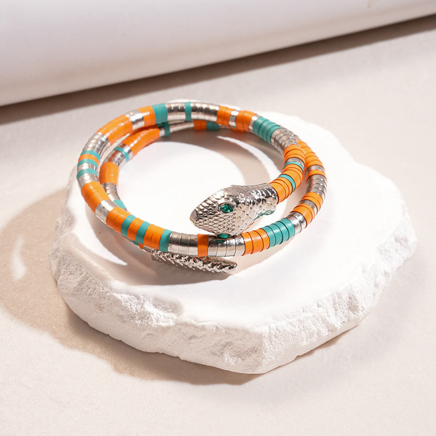 Vacation Style Acrylic Round Open-ended Fresh Sweet Niche Bracelet