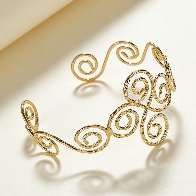 Personality Street Style Retro Metal Circle Opening Bracelet