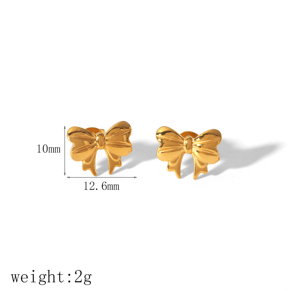Women's Stainless Steel Bow Simple High-grade Ring