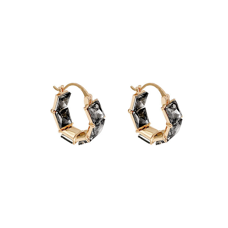 Boucles d'oreilles gracieuses en argent avec aiguille en Zircon noir, conception avancée minoritaire