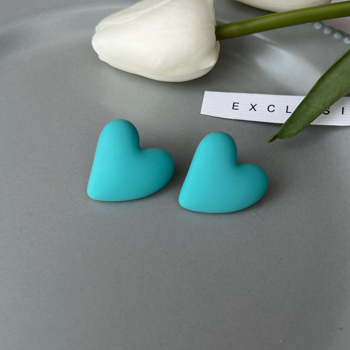Ear Spray Paint Acrylic White Simple Stud Earrings