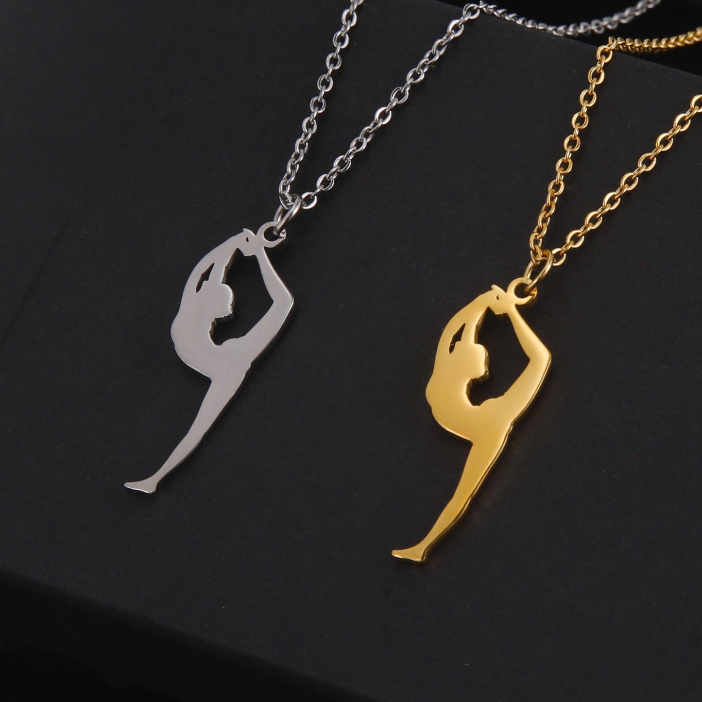 Sports Series Cutting Titanium Steel Gymnastics Modeling Necklaces
