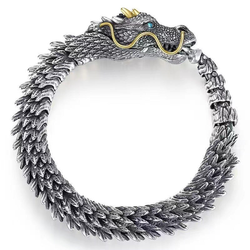 Männer Persönlichkeit Vintage Thai Sier Dreidimensionale Wasserhahn Kreative Armbänder