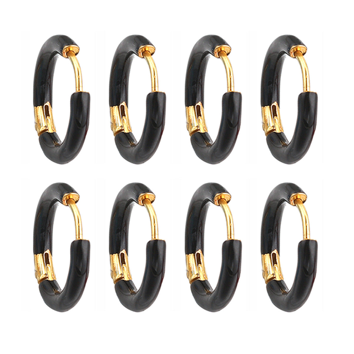 Enamel Color Handmade Oil Dripping Stainless Steel Clip Titanium Classic Ear Buckle