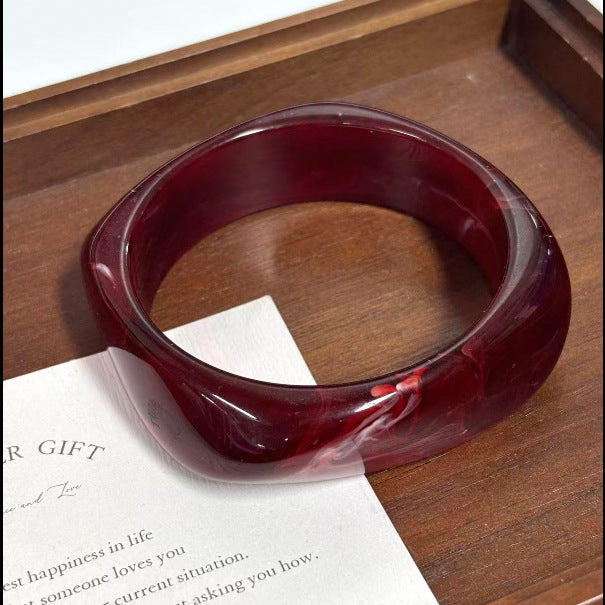 Women's Irregular Blooming Resin Curved Girlfriends Bracelet