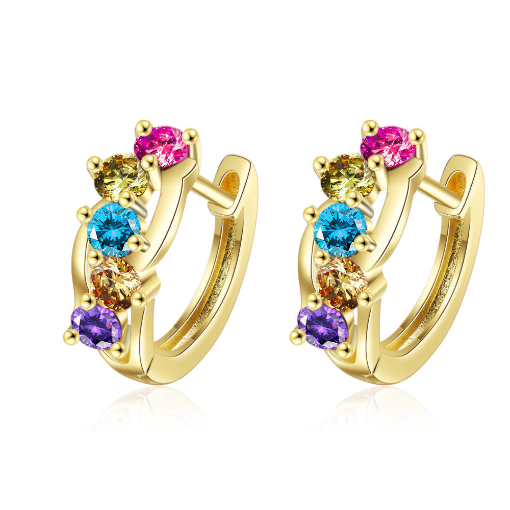 Personalized Colorful Crystals Clip Female Fashion Ear Buckle