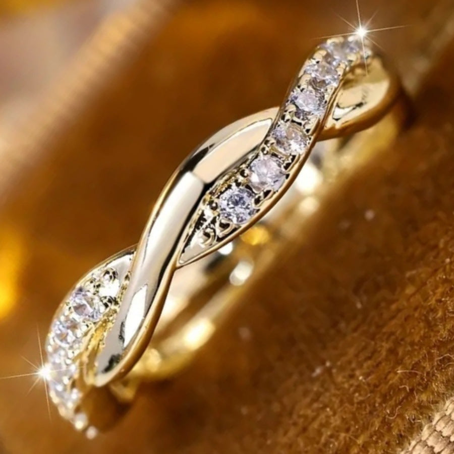 Women's Gold Color Cross Finger For Ring