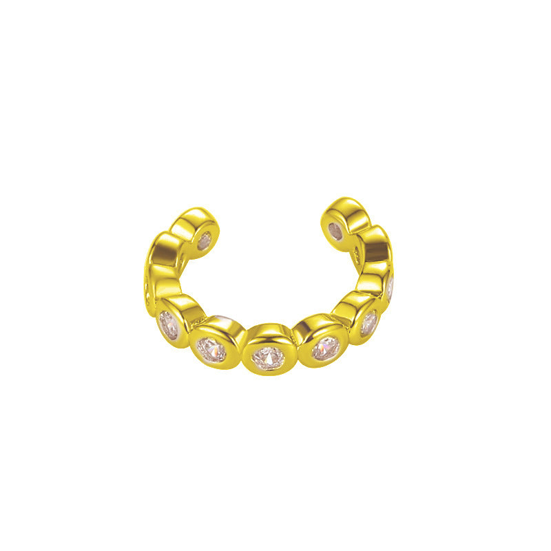 Women's Double Layer Neutral Interwoven Twist For Ear Clip