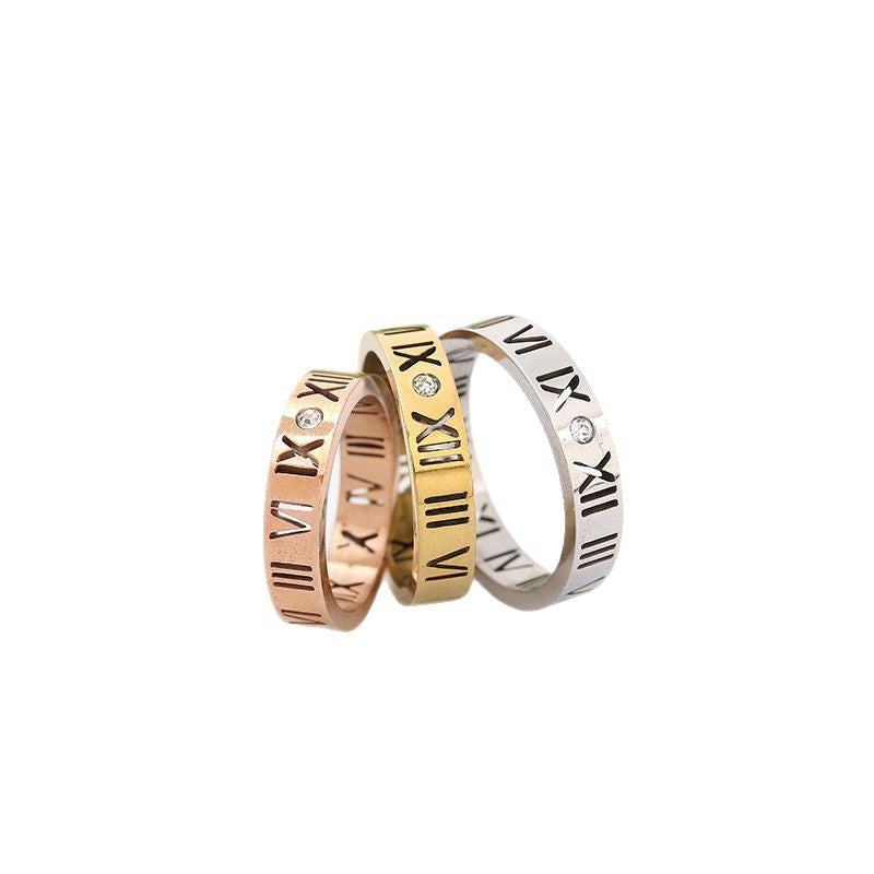 Roman Digital Hollow Stainless Spot Drill Couple Ring
