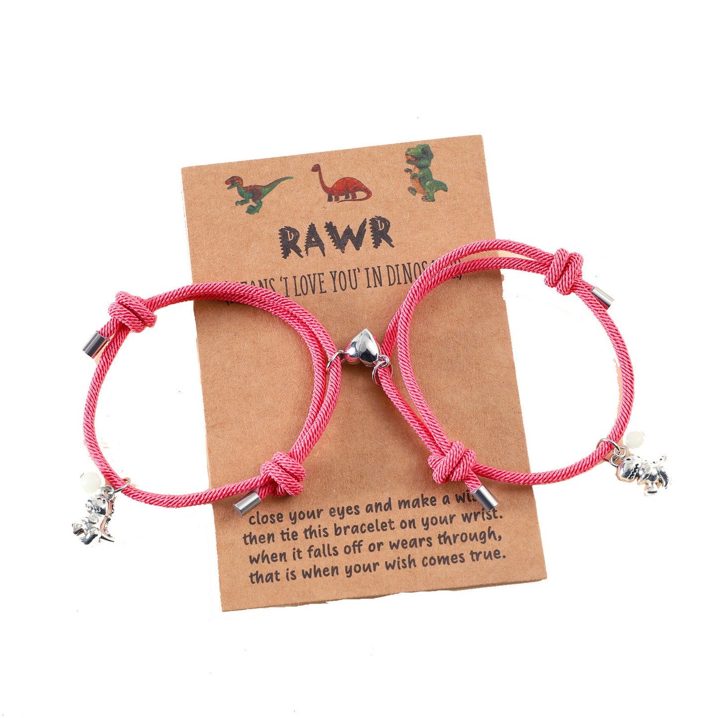 Damen-Schmuck mit magnetischer Schnalle, personalisierte dreidimensionale kleine Dinosaurier-Armbänder