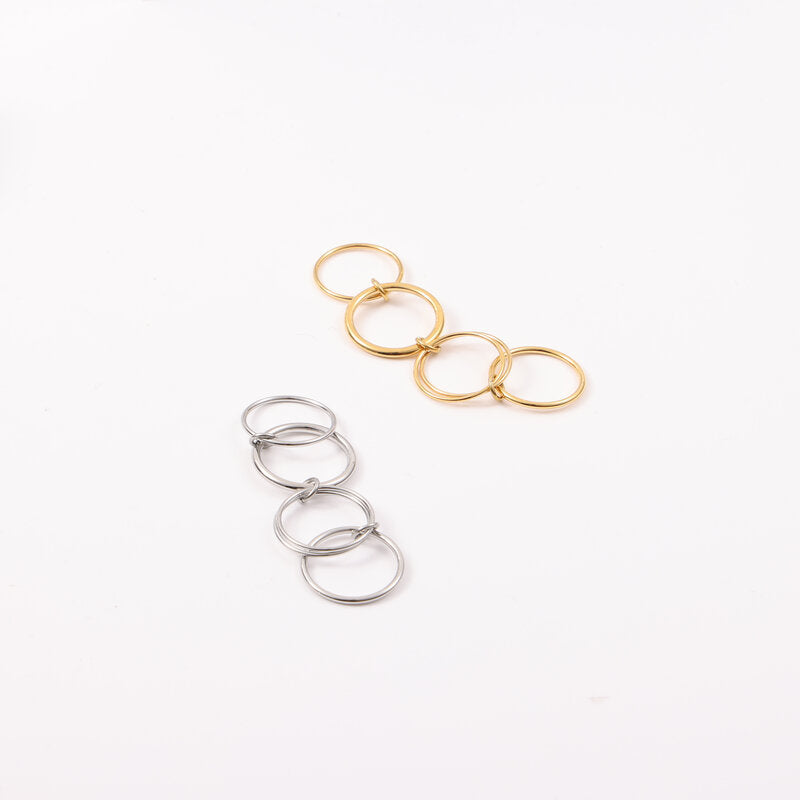 Elegant Chain Titanium Steel Gold Plating Rings