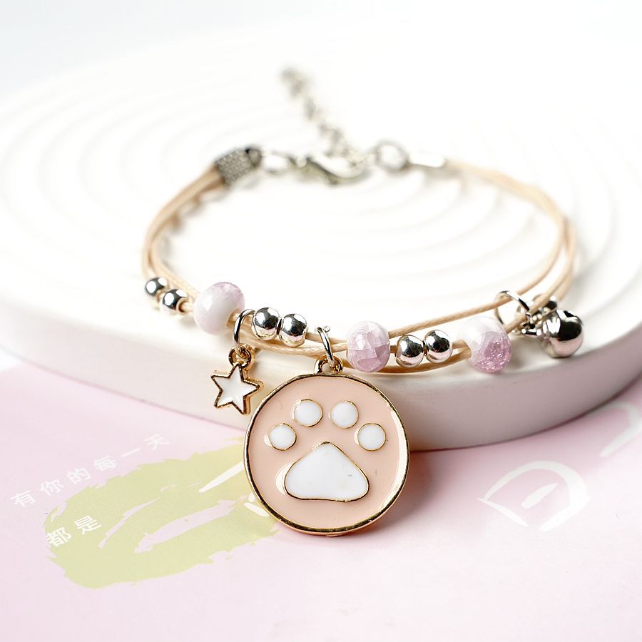 Bracelets de style simple pour femmes, brosse de dessin animé, patte de chat, copines