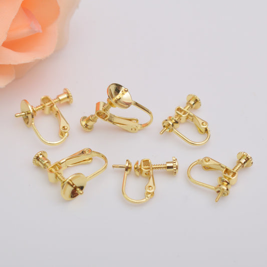 Gilded Screw Cross Bowl Tray Handmade Clips Ear Clip