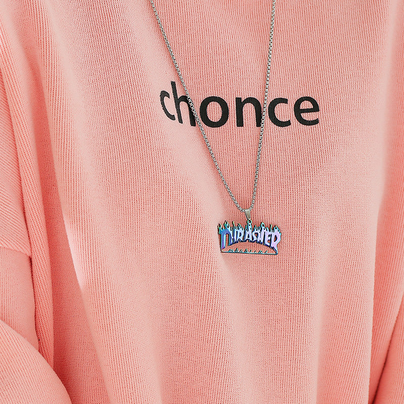 Colorful Quenching Sweater Chain Titanium Steel Necklaces