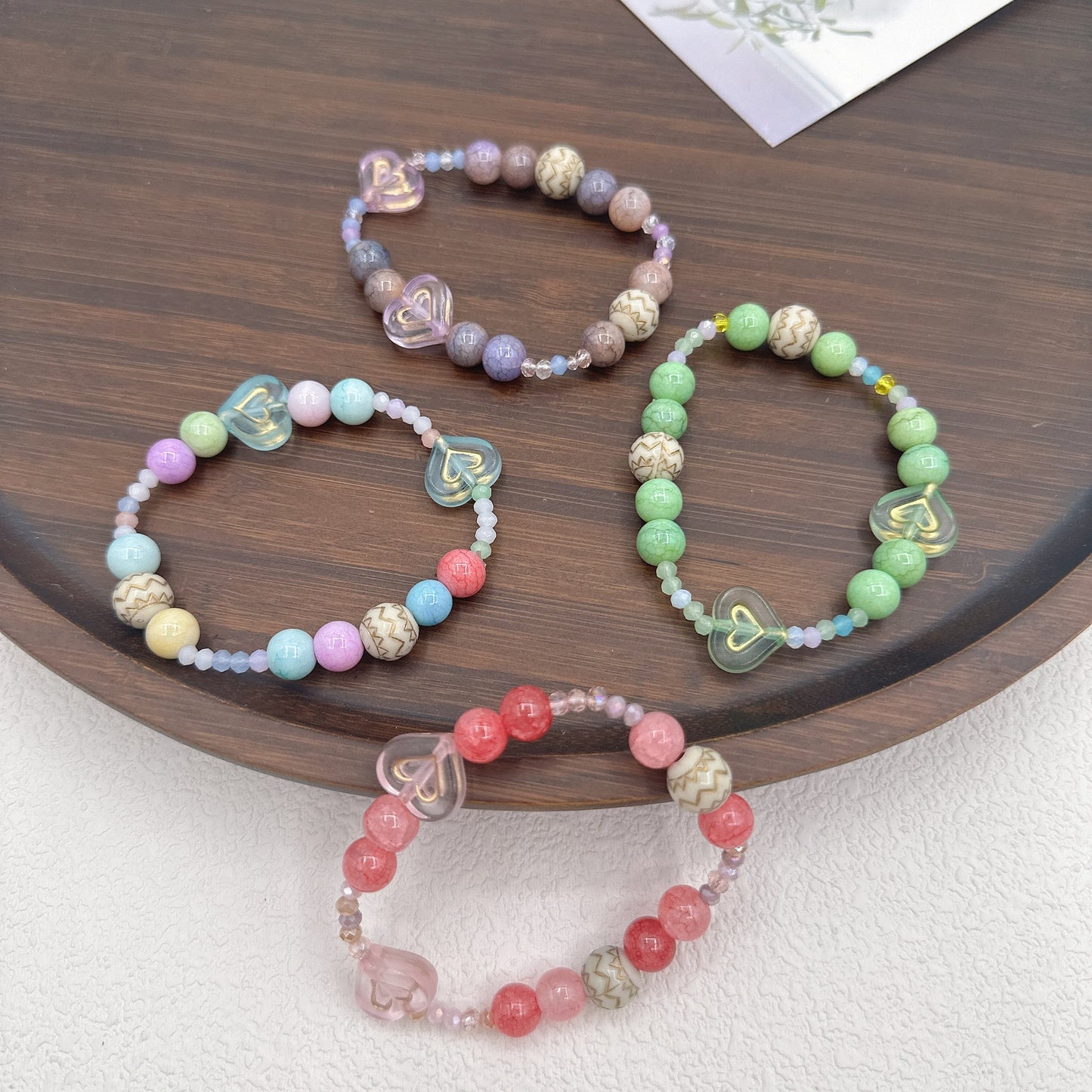 Color Love Beaded Sweet Style Cute Bracelets