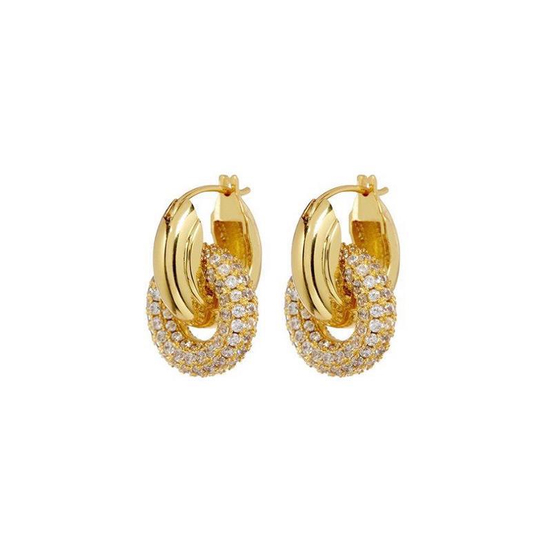 Retro Diamonds Ear Double Detachable Temperament Earrings