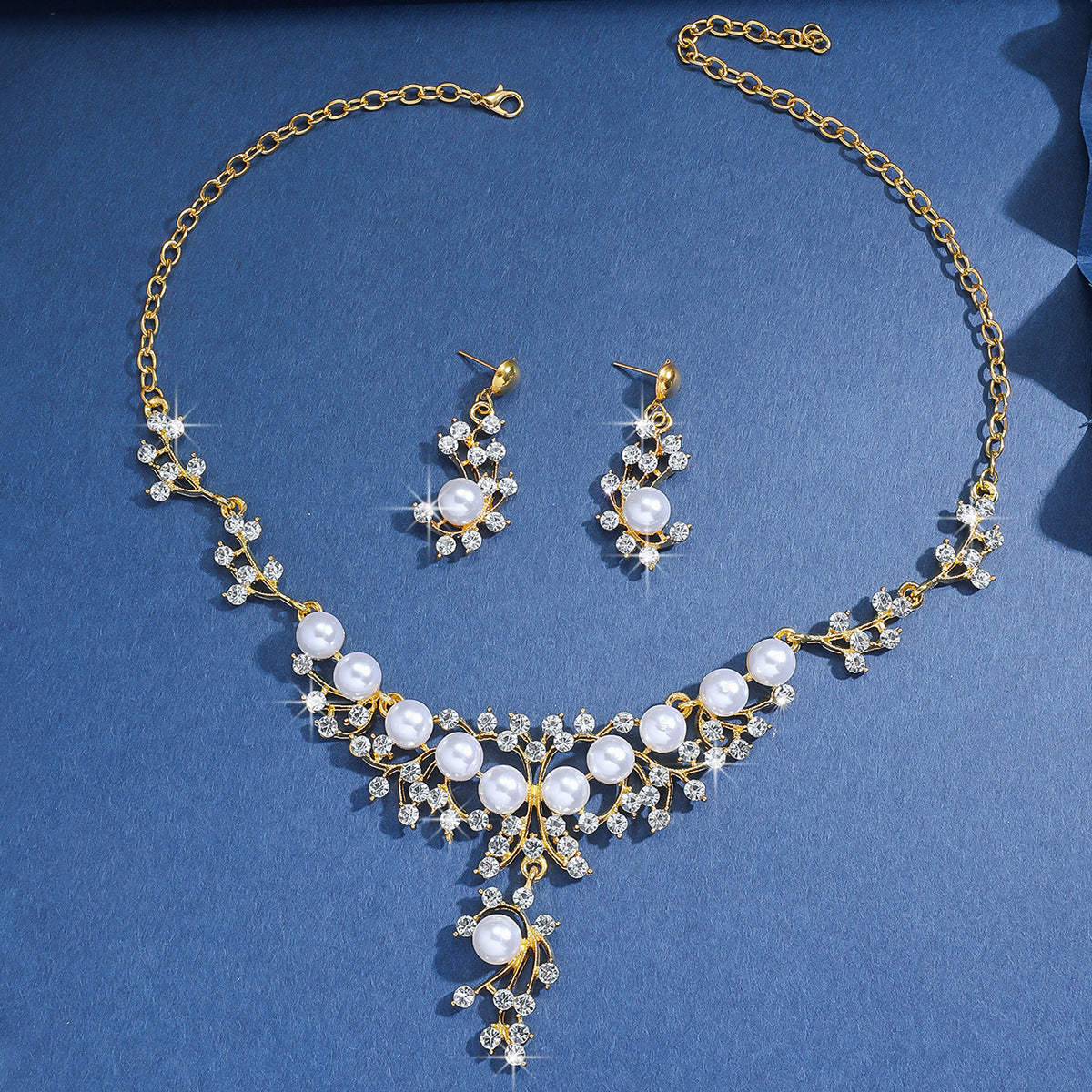Alloy Suit Female Light Luxury Minority Bride Formal Dress Clavicle Jewelry Set