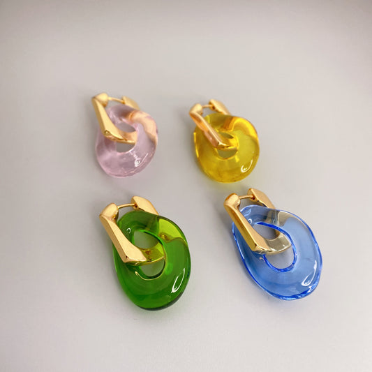 Fashion Detachable Personalized Female Irregular With Colored Earrings