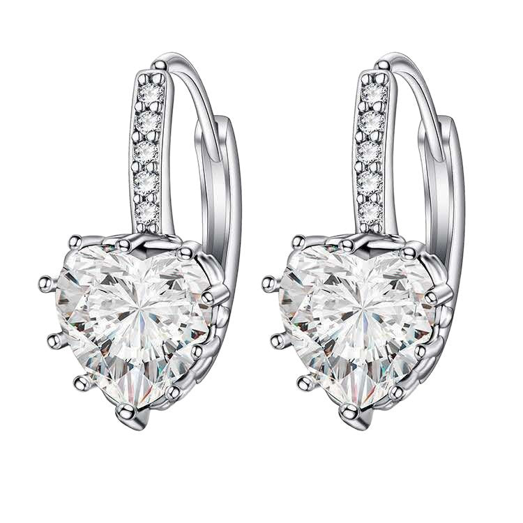 Super Fairy Heart-shaped Zircon High-grade Versatile Classic Love Earrings