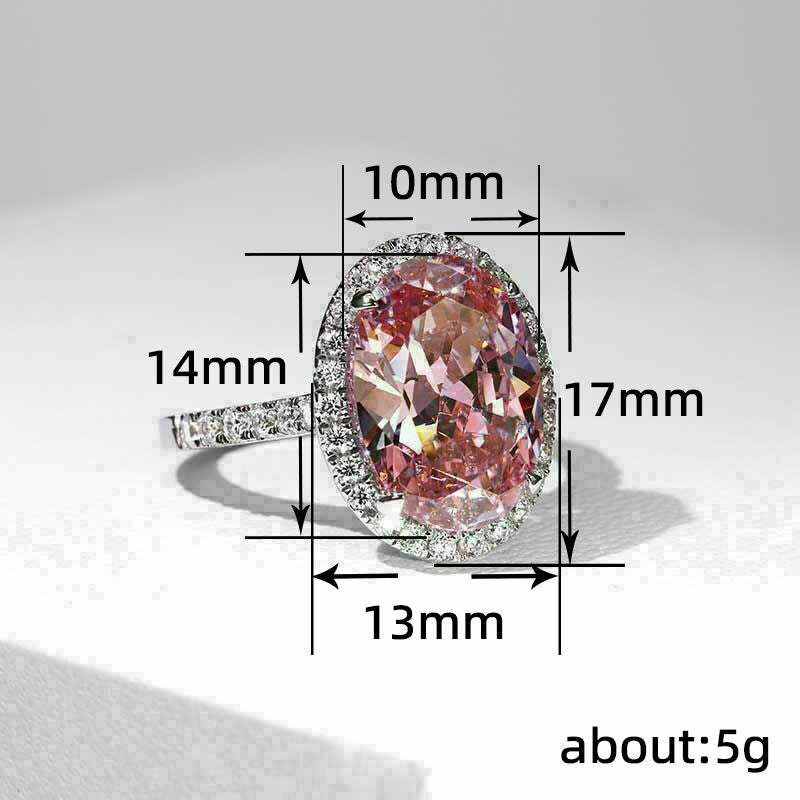 Pink Zircon Fashion Exquisite Temperament Imitation Rings