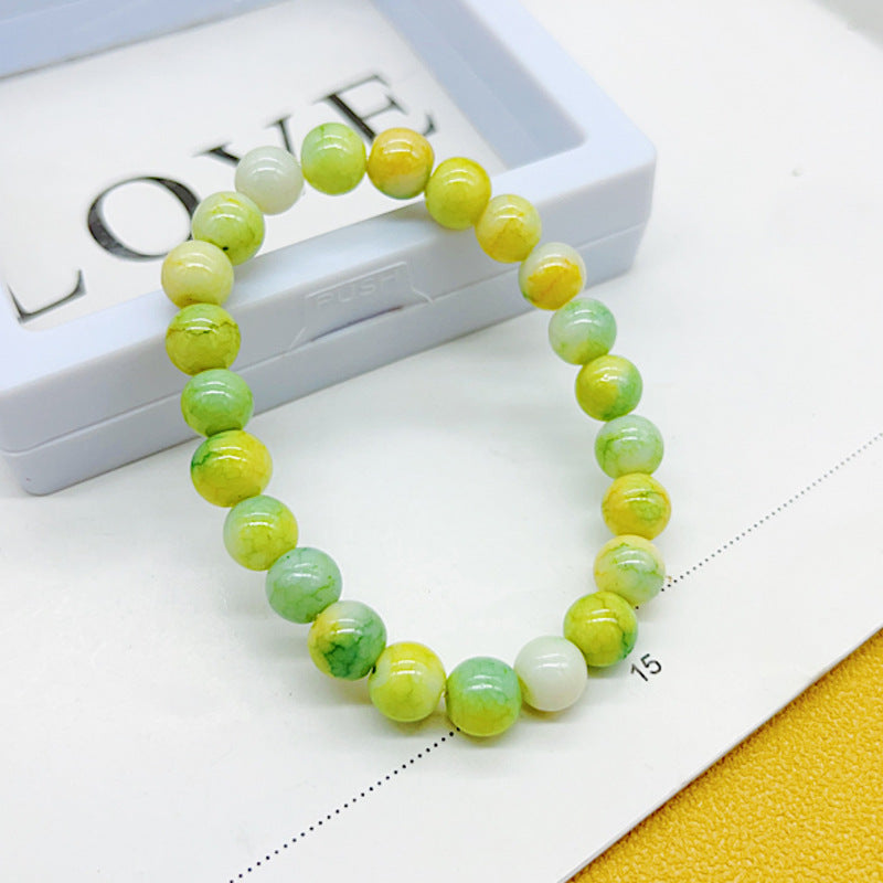 Broken Ice Crack Round Candy Color Bracelets