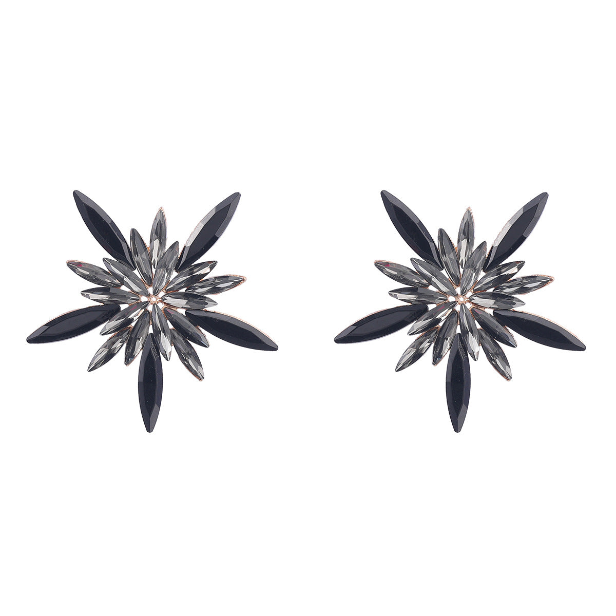 Fleur en strass pour femmes, boucles d'oreilles de Style modèle entièrement bijou