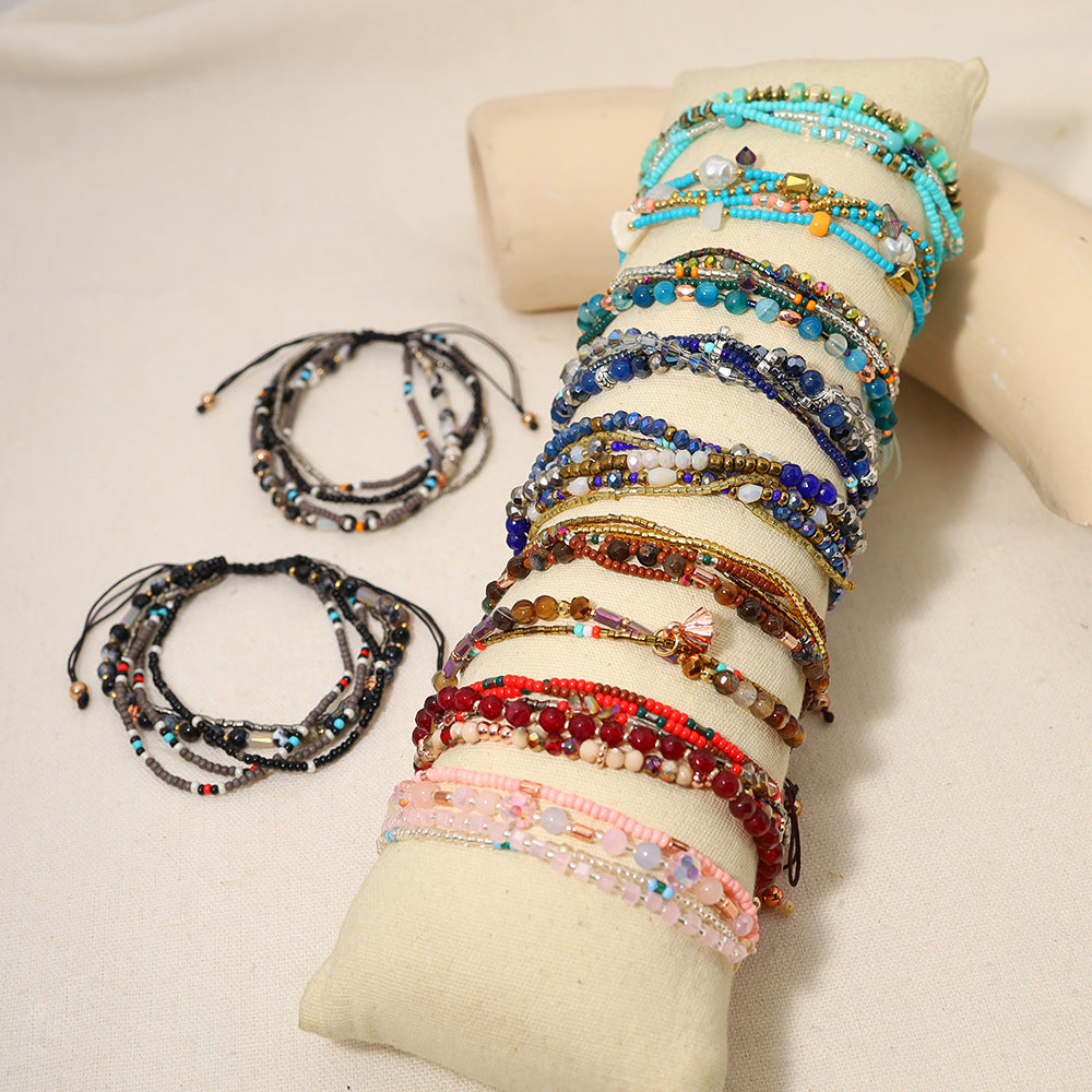 Women's Style Bead Handmade Braided Holiday Versatility For Traveling Ethnic Bracelets