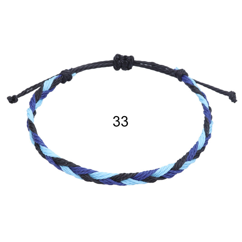 Ornament Color Woven Waterproof Wax Line Bracelets