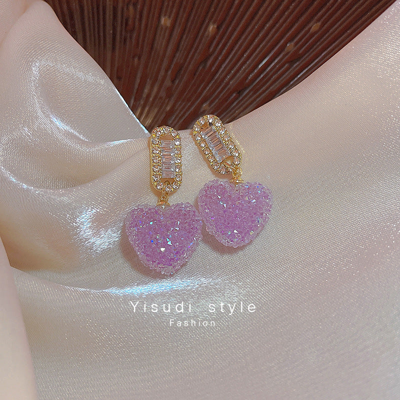 Women's Peach Heart Trendy Elegant High-grade Sweet Earrings