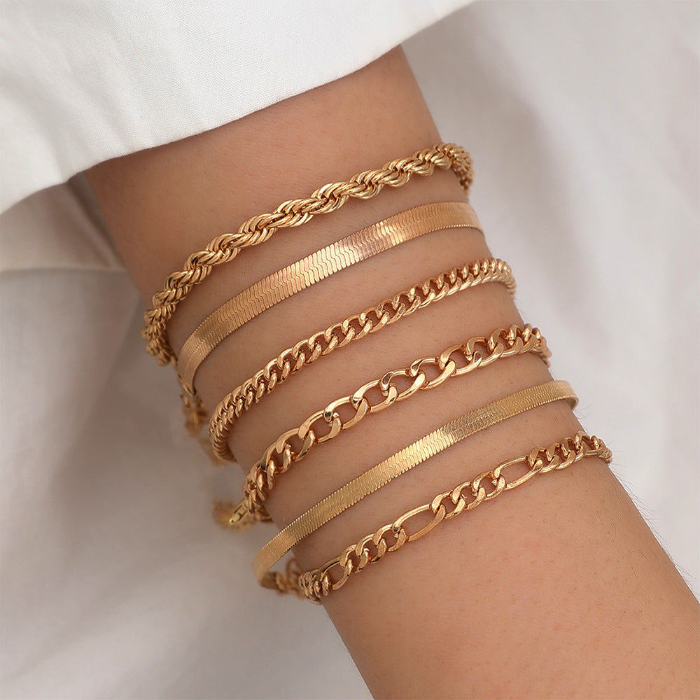 Simple Metal Blade Chain Bohemian Fashion Bracelets