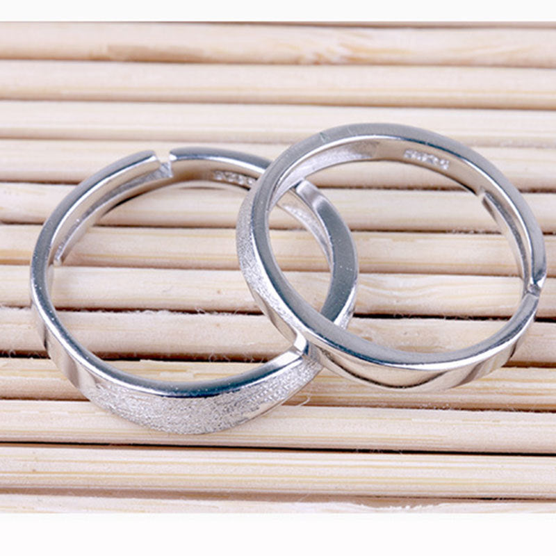 Women's & Men's & Sier-plated Korean Style Matte Couple Rings