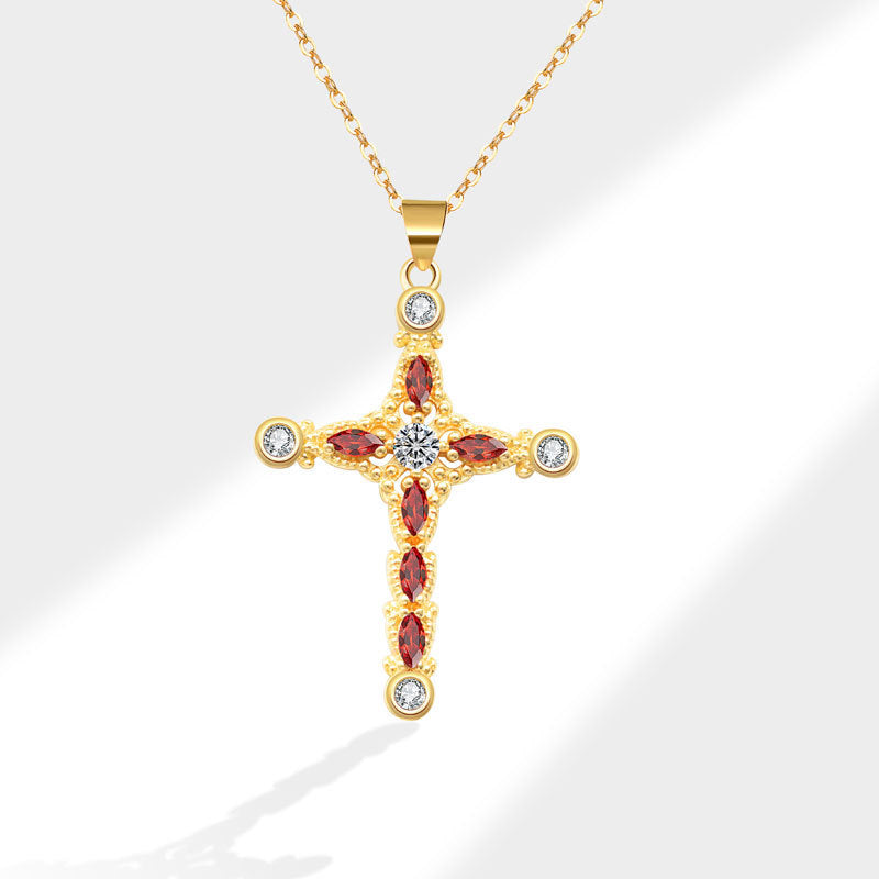 Women's Simple Light Cross Style Korean Elegant Mini Clavicle Chain Fashion Necklace