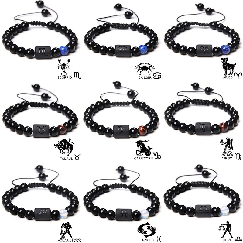 Bracelets Constellation Twee en perles d'agate rouge naturelle pour hommes