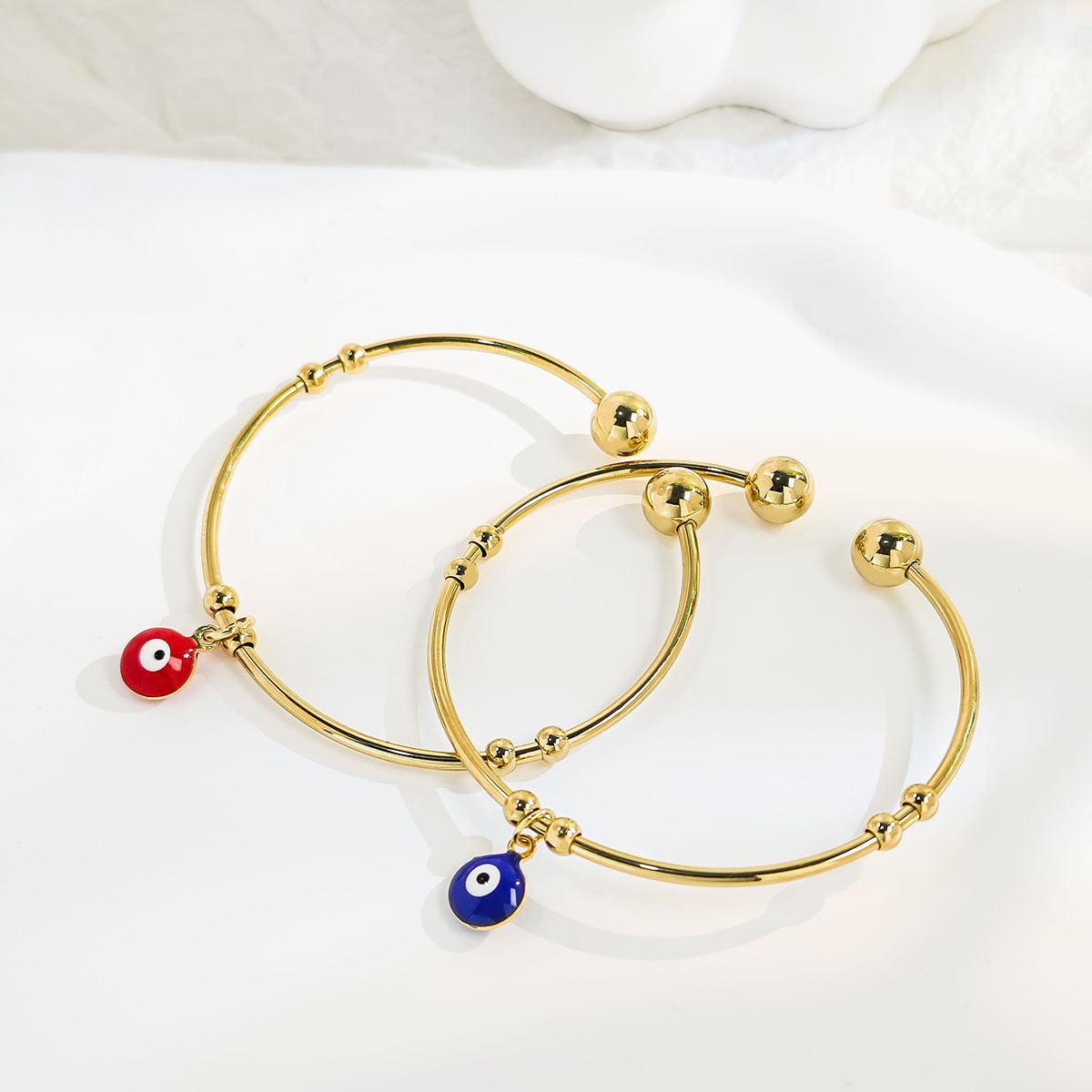 Women's Retro Personalized Devil's Eye Fashionable Elegant High-grade Open Stainless Steel Bracelet