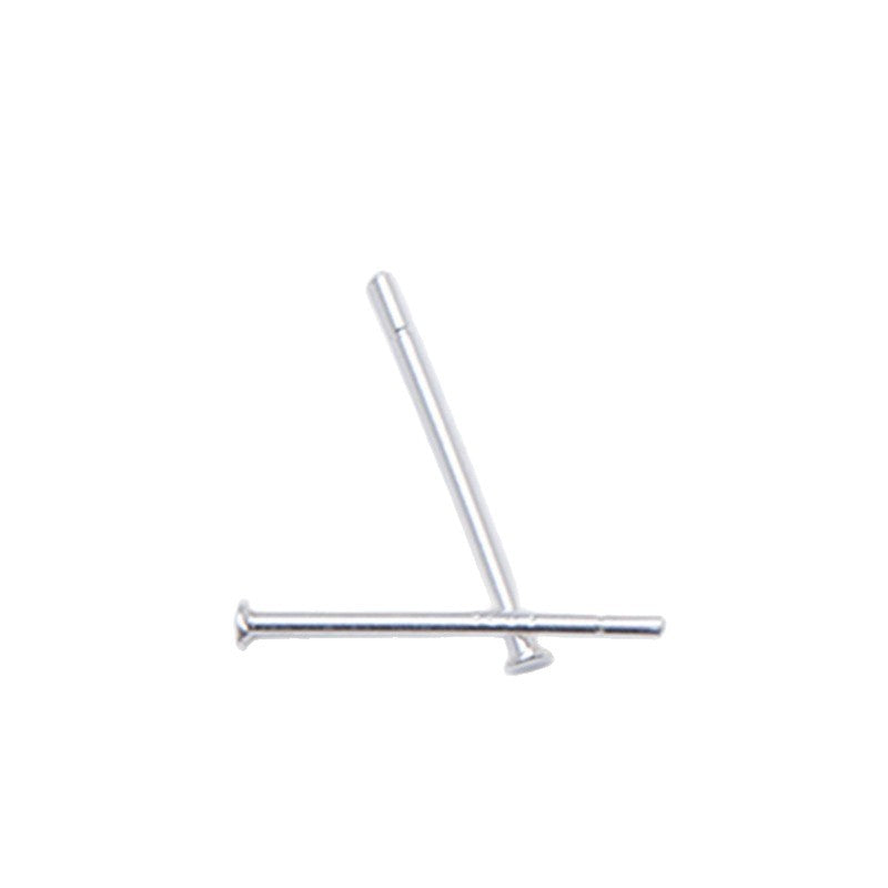 Sier Thread Auricular Needle Female Ear Bar Hole Round Stud Earrings