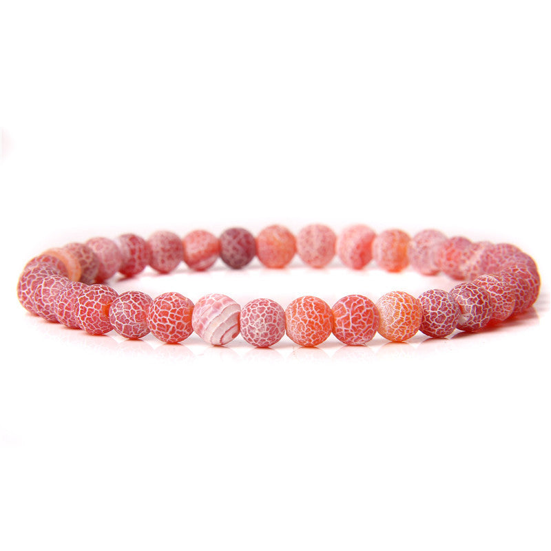 Women's Stone Purple Agate Handmade Round Beads Bracelets