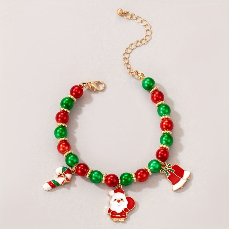 Creative Christmas Beaded Santa Claus Snowman Bracelet