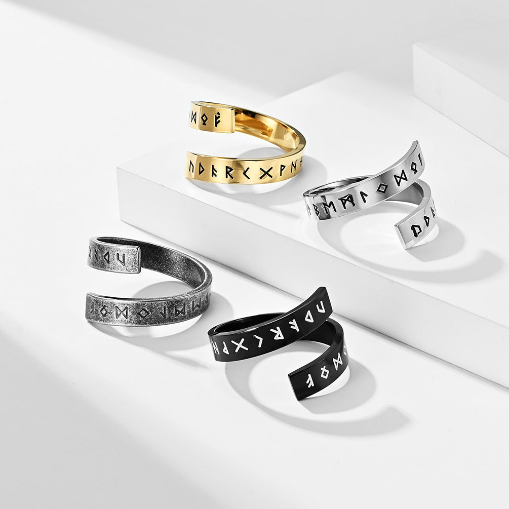 Symbol Open Ended Personality Titanium Steel Rings