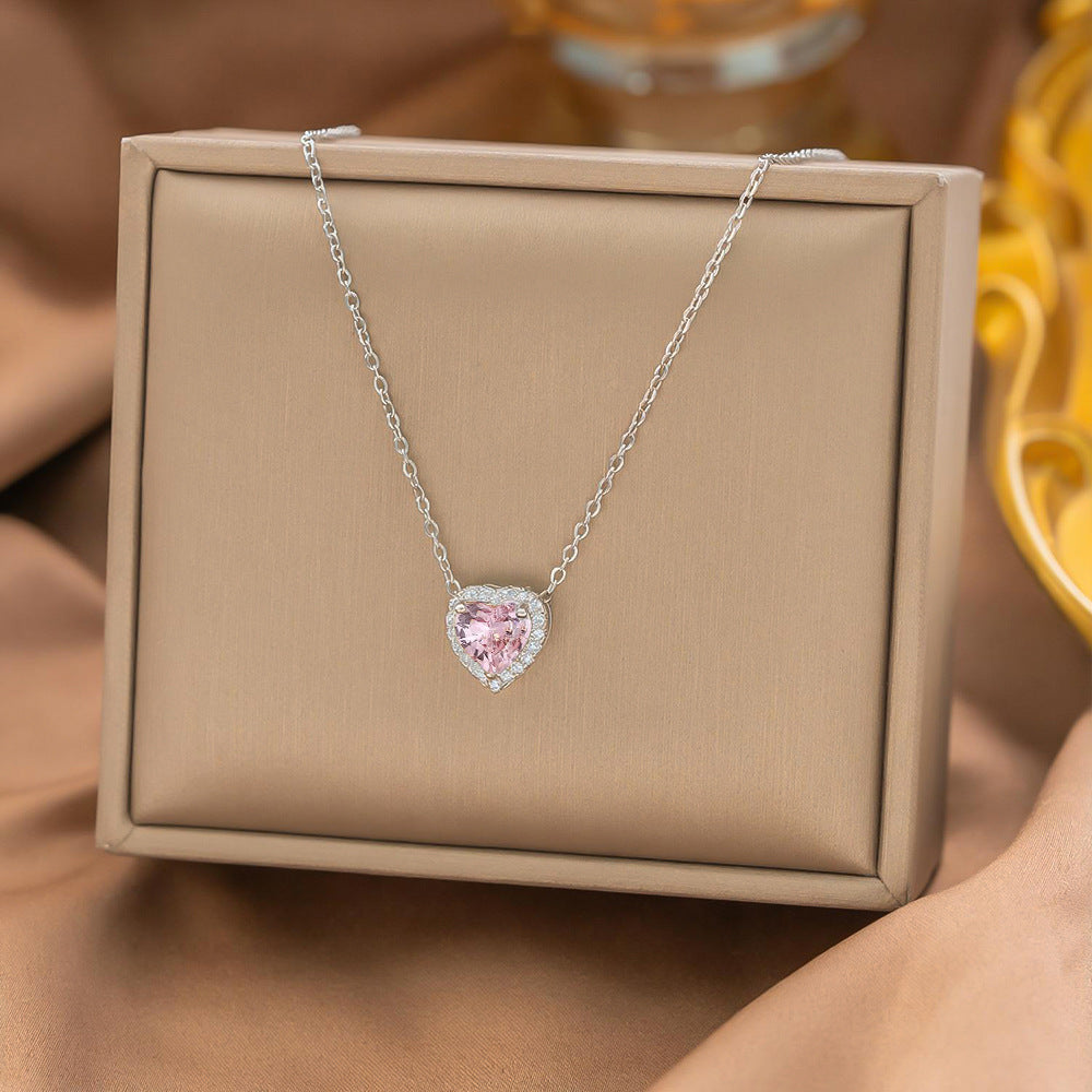 Micro Inlaid Zircon Love Three-piece Female Affordable Luxury Jewelry Set