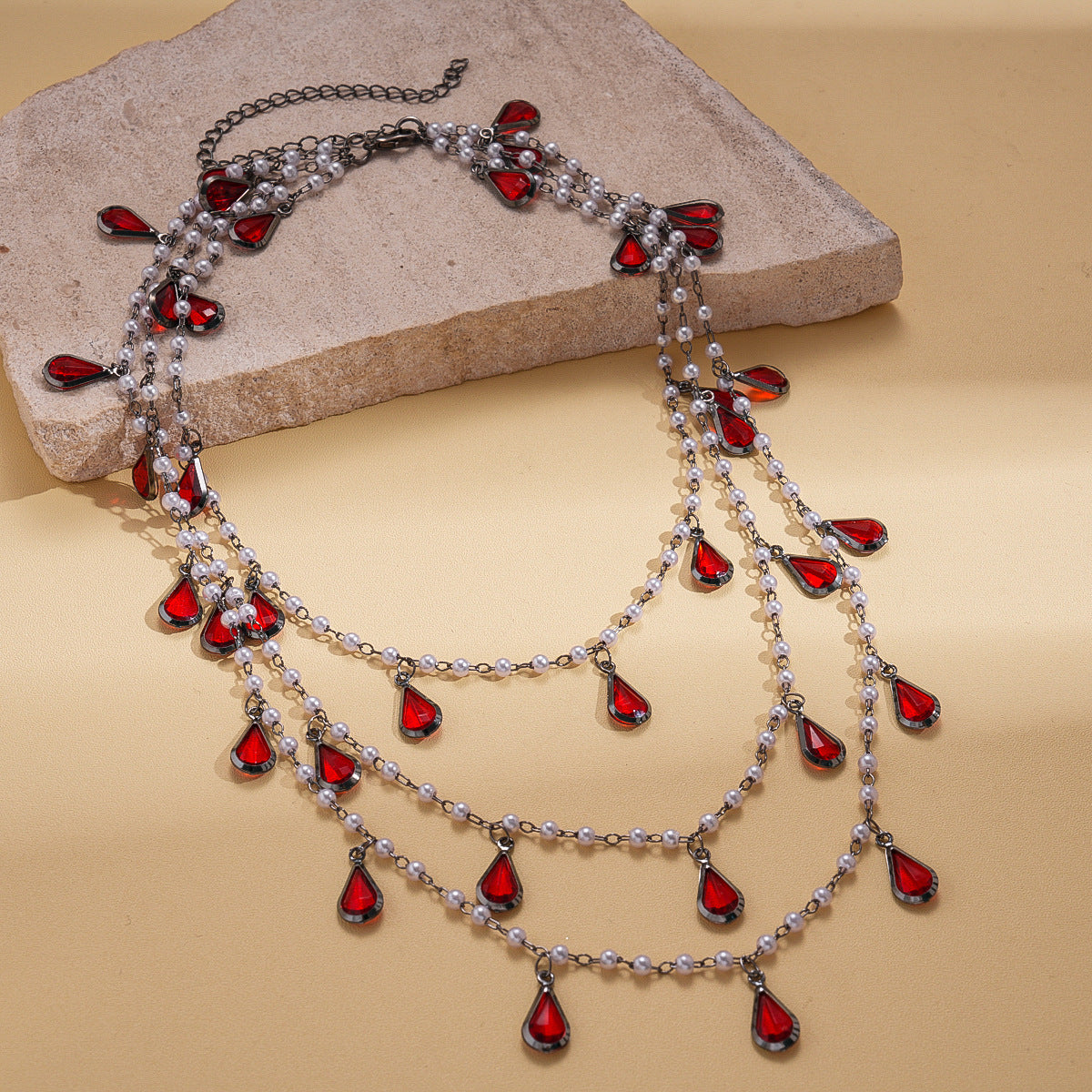 With Diamond Flower Ear Niche Design Clavicle Jewelry Set