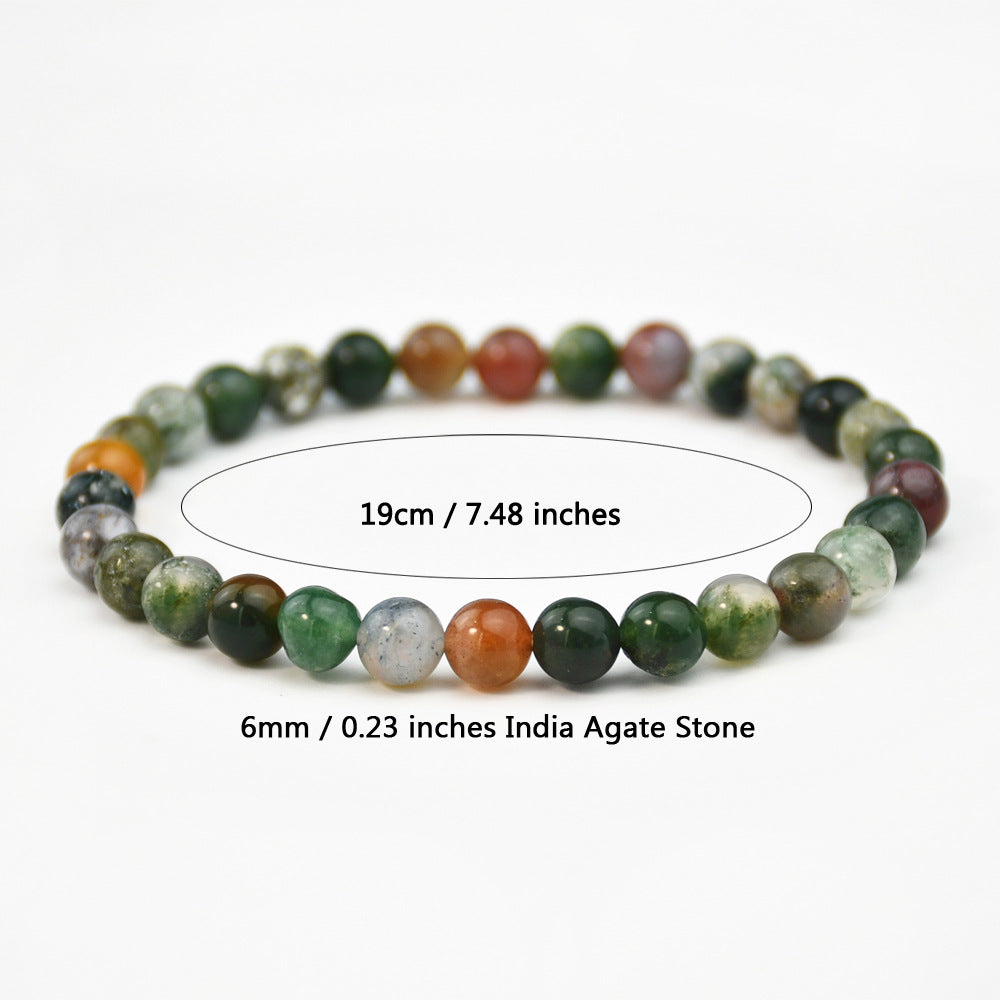 Agate Stone Beaded Male And Female Personality Twin Style Bracelets